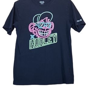 Hurley Boys Black Neon Graphic Short Sleeve T Shirt 13-15 years XL